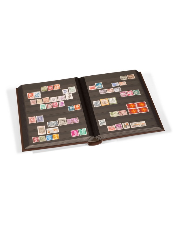 Альбом для марок (кляссер LEDER для марок). 32 листа (64 страницы) из чёрного картона с промежуточными прозрачными листами. Коричневый. Leuchtturm, 356723 Альбом для марок (кляссер LEDER для марок). 32 листа (64 страницы) из чёрного картона с промежуточными прозрачными листами. Коричневый. Leuchtturm, 356723