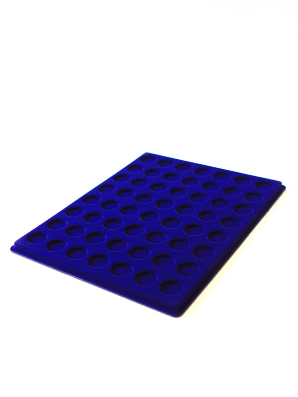  Планшет S (234х296х12 мм) для медно-никелевых монет 25 центов (штаты, округа и территории США, национальные парки США) (56 ячеек), тёмно-синий