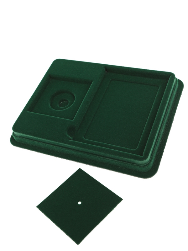 Сувенирная упаковка (181х142х22 мм) под знаки с винтами и удостоверение (81х112х8 мм), зелёный