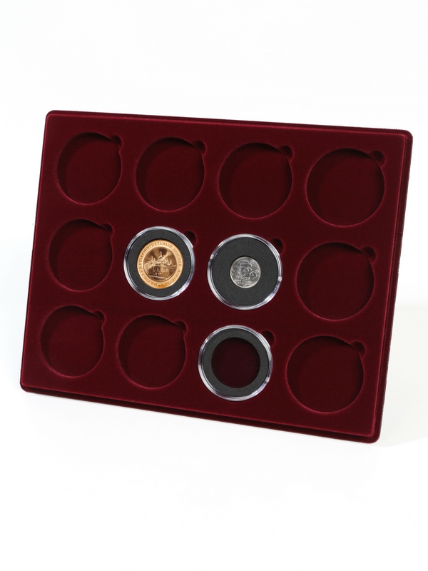 Планшет S (234х296х12 мм) для монет в капсулах d-58 мм (12 ячеек)