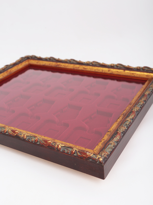  Багетная рамка S серии «Барокко» (золото) на 10 орденов с пятиугольной колодкой, чёрный