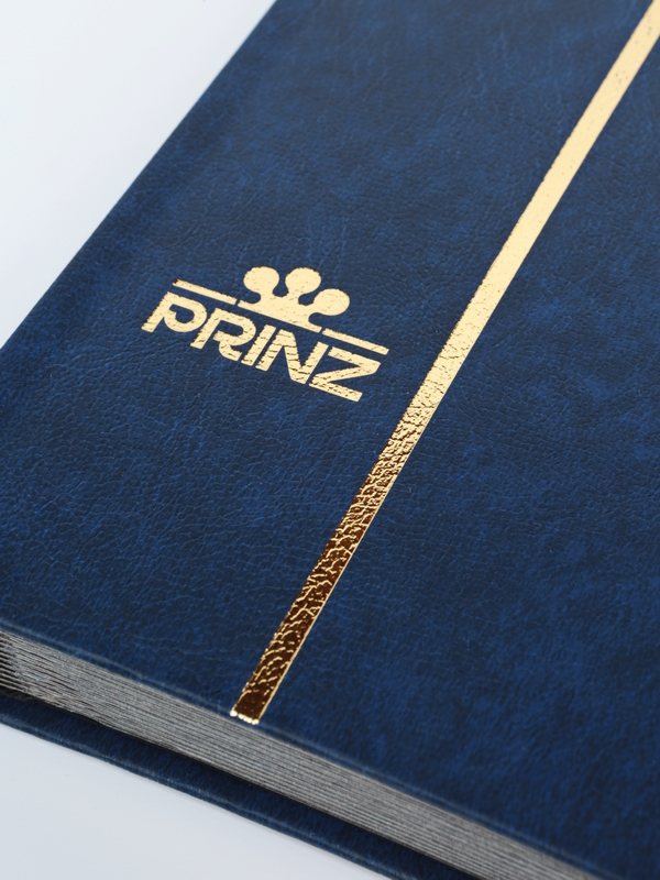 Альбом для марок (кляссер CLASSIC). 16 листов (32 страницы) из чёрного картона с промежуточными листами из пергамина. Тёмно-синий. Prinz, 2015