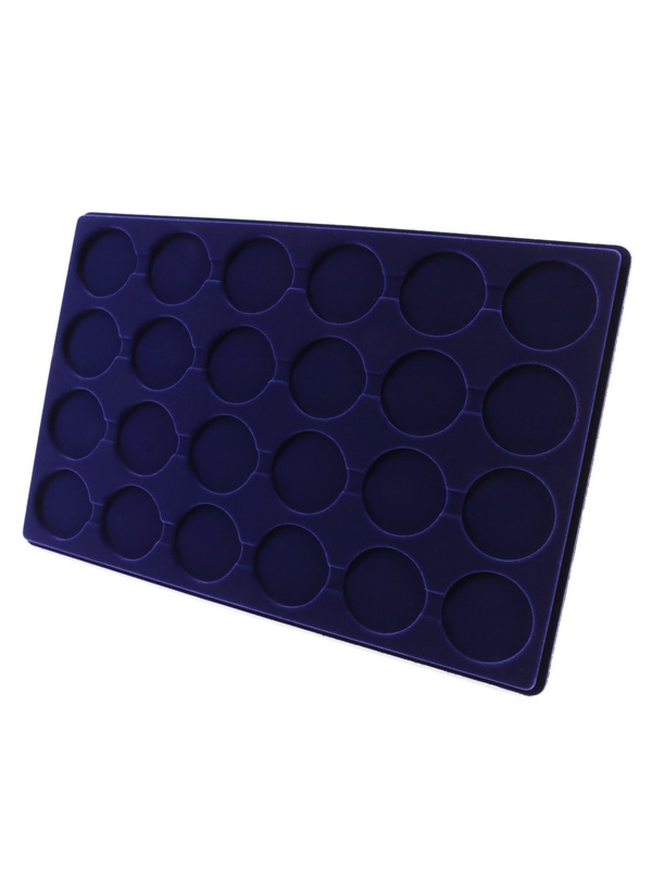 Планшет L (222х333х13 мм) для 24 монет в капсулах CAPS 39 и 40 Leuchtturm. Диаметр ячейки 45 мм, тёмно-синий  Планшет L (222х333х13 мм) для 24 монет в капсулах CAPS 39 и 40 Leuchtturm. Диаметр ячейки 45 мм, тёмно-синий