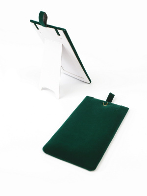 Ложемент, вкладыш 56х106х6 мм. Крючок, прорези, стойка, зелёный Ложемент, вкладыш 56х106х6 мм. Крючок, прорези, стойка, зелёный