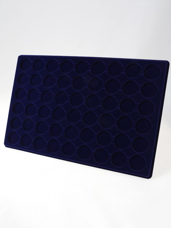  Планшет L (222х333х13 мм) для 54 монет в капсулах CAPS 23,5 и 24 Leuchtturm. Диаметр ячейки 30 мм, тёмно-синий