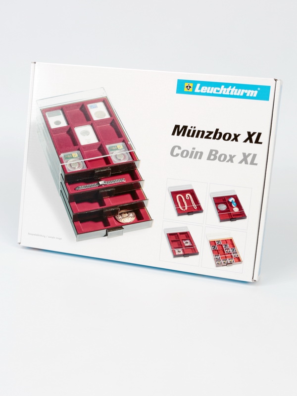  Кассета XL для 7 монет в капсулах d-74 мм, светло-бордовый