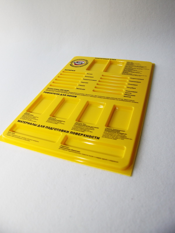 Пластиковый стенд (витрина) для строительных смесей UNIS