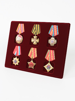 Планшет S (234х296х12 мм) на 6 орденов с пятиугольной колодкой Планшет S (234х296х12 мм) на 6 орденов с пятиугольной колодкой