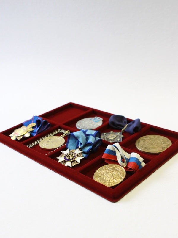  Планшет L (222х333х13 мм) на 8 ячеек (94х71х10 мм), тёмно-бордовый