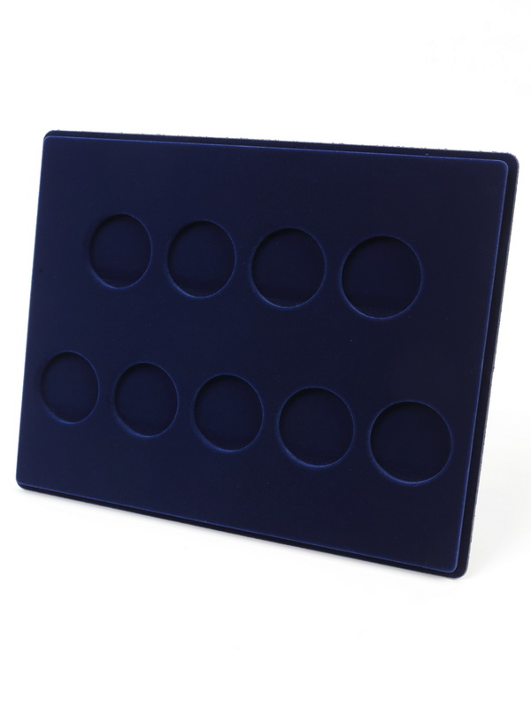  Планшет S (234х296х12 мм) для монет в капсулах d-46 мм (9 ячеек), тёмно-синий