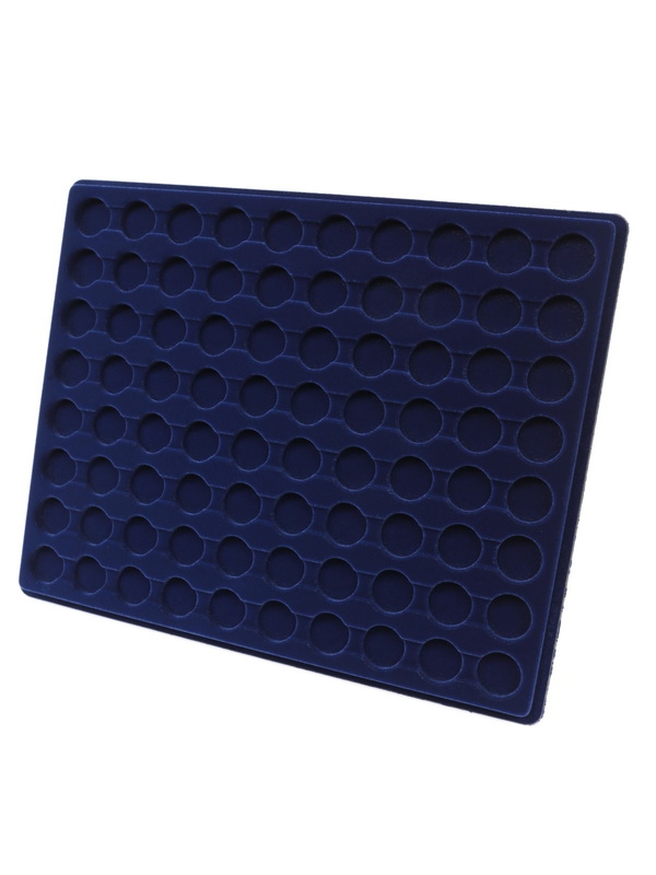  Планшет S (234х296х12 мм) для 80 монет в капсулах CAPS 15 Leuchtturm. Диаметр ячейки 21 мм, тёмно-синий