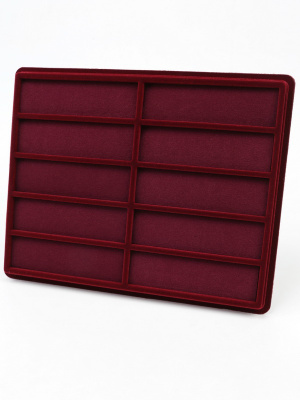 Планшет S (243х304х21 мм) на 10 ячеек (38х134х16 мм) (с поролоновой вставкой)