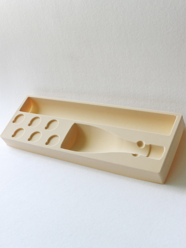 Флокированный ложемент под подарочный набор с бутылкой шампанского