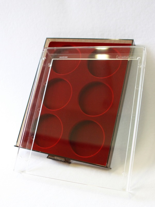  Кассета XL для 6 монет в капсулах d-83 мм, светло-бордовый