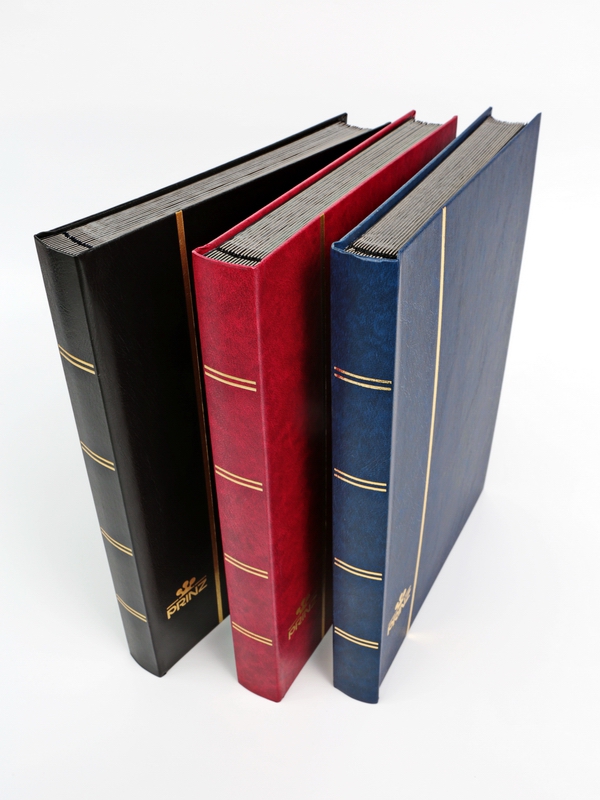 Альбом для марок (кляссер CLASSIC). 16 листов (32 страницы) из чёрного картона с промежуточными листами из пергамина. Тёмно-синий. Prinz, 2015