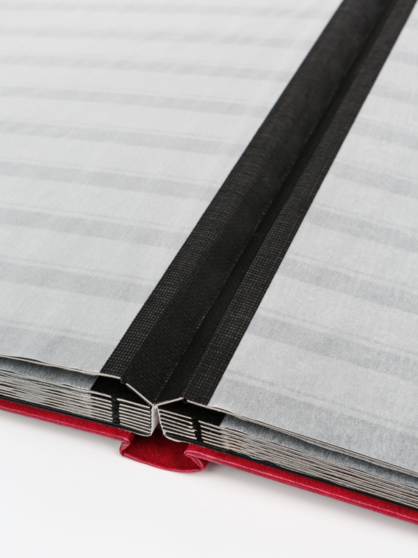 Альбом для марок (кляссер CLASSIC). 16 листов (32 страницы) из чёрного картона с промежуточными листами из пергамина. Красный. Prinz, 2015