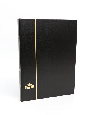 Альбом для марок (кляссер CLASSIC). 16 листов (32 страницы) из чёрного картона с промежуточными листами из пергамина. Чёрный. Prinz, 2015