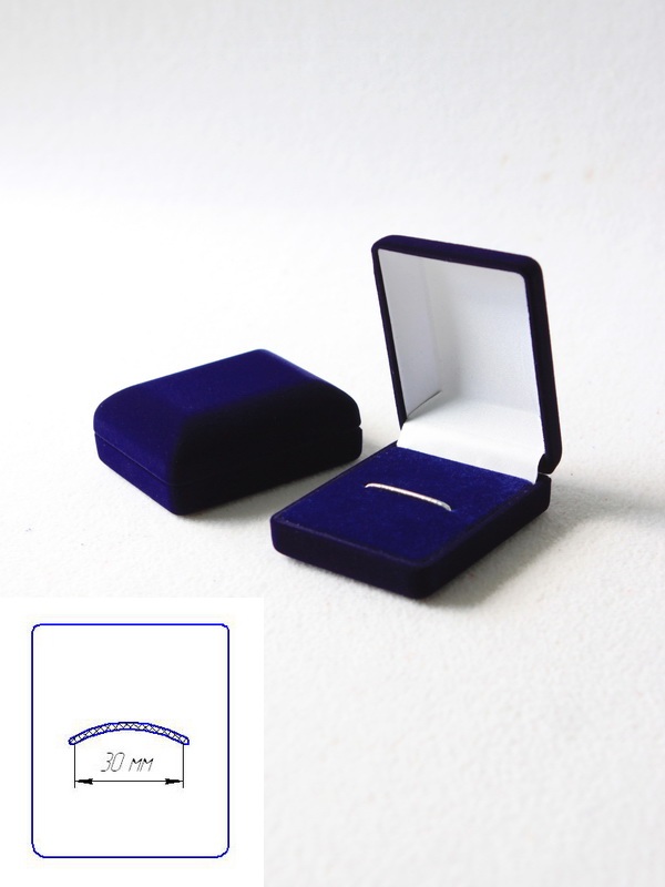 Футляр (61х79х32 мм) с резинкой (30 мм), тёмно-синий