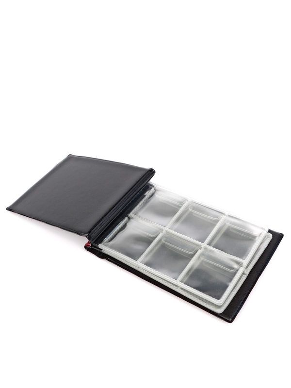 Карманный монетный альбом 138х99х18 мм для размещения 60 монет, горизонтальный, тёмно-синий