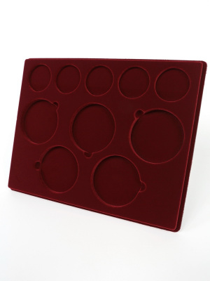 Планшет S (234х296х12 мм) для серий монет «Алмазный фонд России», «Ювелирное искусство в России», тёмно-бордовый  Планшет S (234х296х12 мм) для серий монет «Алмазный фонд России», «Ювелирное искусство в России», тёмно-бордовый