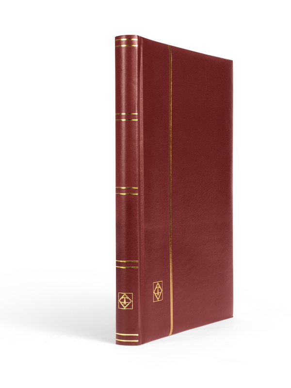 Альбом для марок (кляссер COMFORT). 16 листов (32 страницы) из чёрного картона с промежуточными листами для каждой страницы из пергамина. Бордовый. Leuchtturm, 339253