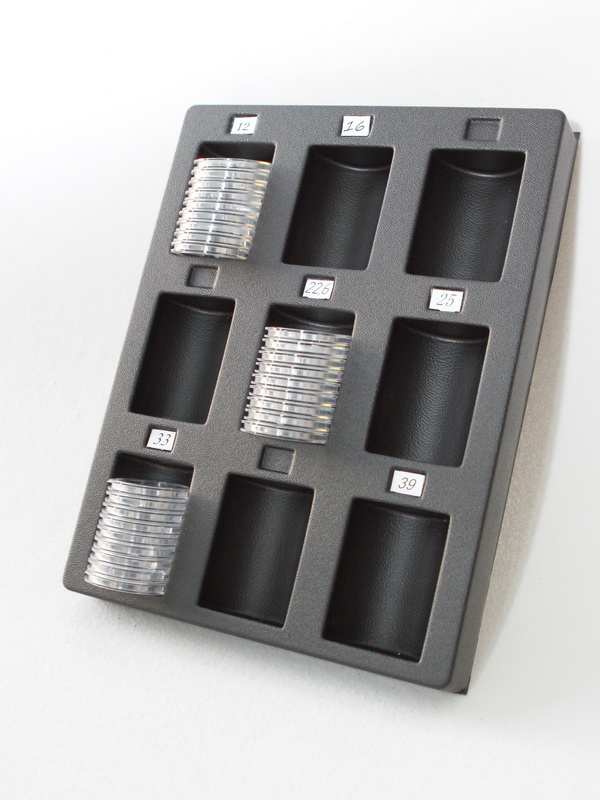 Пластиковый ложемент под набор капсул для монет