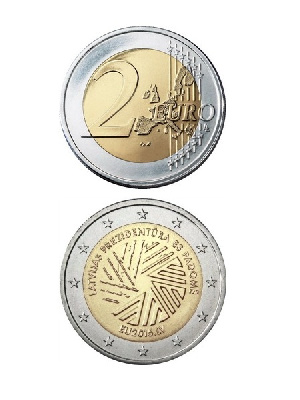 2 евро, Латвия (Председательство Латвии в Совете Европейского Союза). 2015 г. 2 евро, Латвия (Председательство Латвии в Совете Европейского Союза). 2015 г.