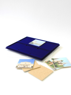 Планшет S (234х296х12 мм) для подставок под бокалы (бирдекелей), тёмно-синий