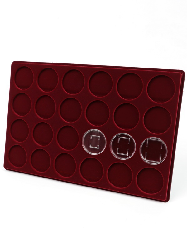 Планшет L (222х333х13 мм) для монет в капсулах d-46 мм (24 ячейки)