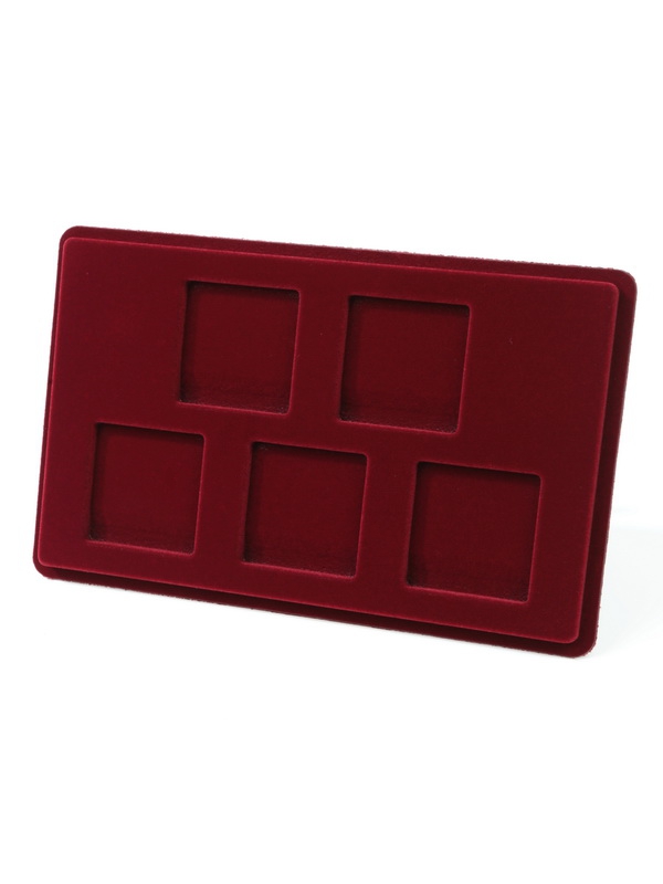 Планшет M (146х236х12 мм) для 5 монет в капсулах Quadrum (50х50х6 мм), тёмно-синий