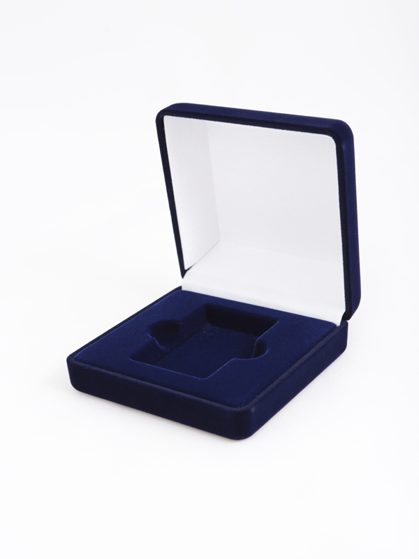 Футляр (92х92х40 мм) для пластиковой капсулы (38х58х15 мм), тёмно-синий