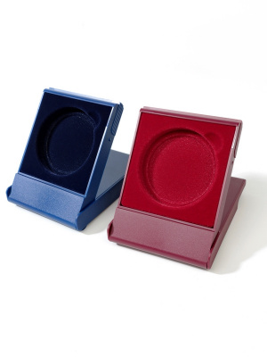 Футляр пластиковый (79х106х16 мм) для одной монеты в капсуле (диаметр 58 мм), светло-бордовый  Футляр пластиковый (79х106х16 мм) для одной монеты в капсуле (диаметр 58 мм), светло-бордовый