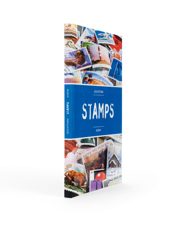 Альбом для марок (кляссер STAMPS). А4. 8 листов (16 страниц) из чёрного картона с промежуточными листами из пергамина. Leuchtturm, 361241
