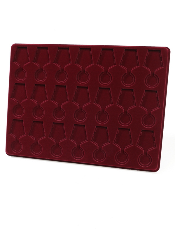  Планшет G (291х393х16 мм) на 21 медаль РФ d-32 мм с пятиугольной колодкой, тёмно-бордовый