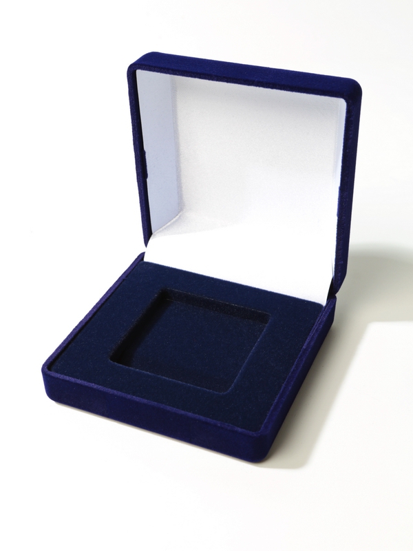  Футляр (92х92х40 мм) для монеты в капсуле Quadrum (50х50х6 мм), тёмно-синий