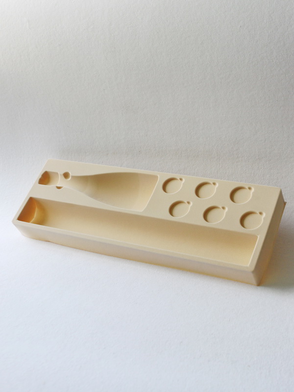 Флокированный ложемент под подарочный набор с бутылкой шампанского