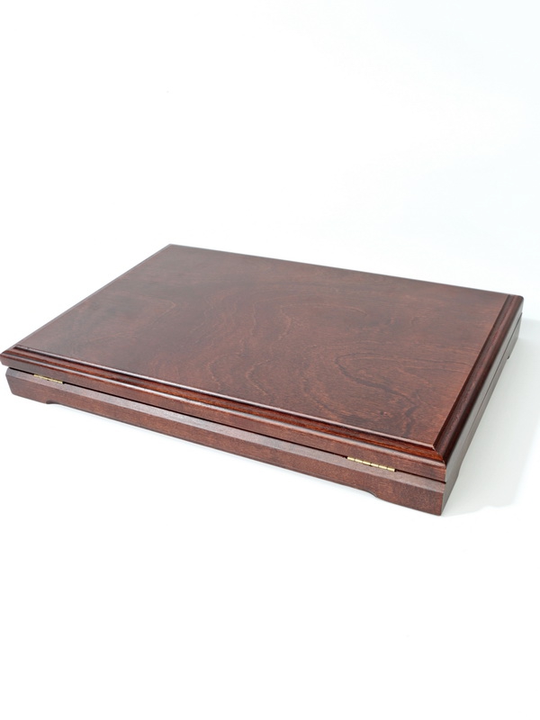  Футляр деревянный Vintage L (342х235х42 мм) для монет в капсулах d-44 мм (24 ячейки), чёрный