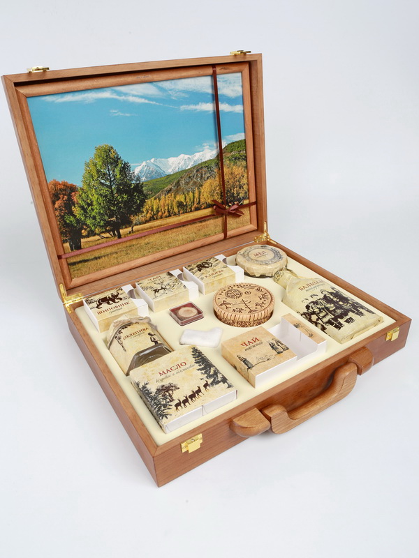 Флокированный ложемент для подарочного набора из Алтая (11 предметов)