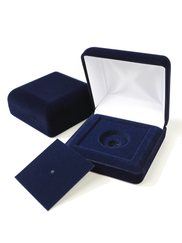 Футляр (92х92х40 мм) под знак с винтом, тёмно-синий