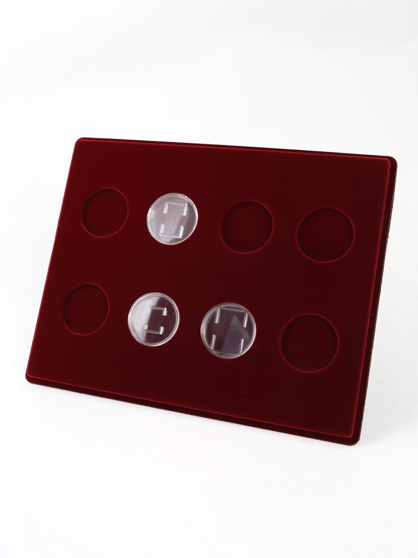 Планшет S (234х296х12 мм) для монет в капсулах d-46 мм (8 ячеек) Планшет S (234х296х12 мм) для монет в капсулах d-46 мм (8 ячеек)