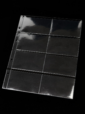 Лист формата ОПТИМА (Россия) (201х252 мм) из прозрачного пластика на 8 ячеек (92х54 мм). СомС, ЛБ8-O