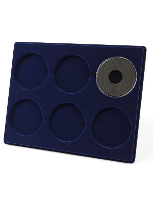 Планшет S (234х296х12 мм) на 6 капсул Leuchtturm CAPS XL 29-76. Для монет диаметром от 29 до 76 мм