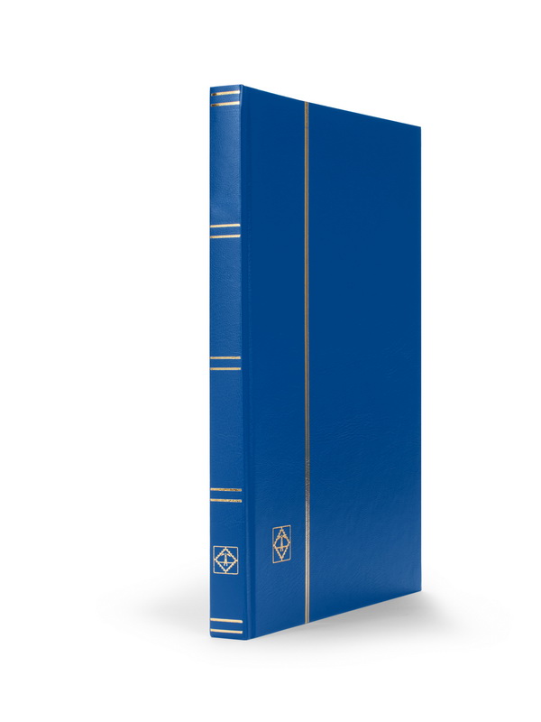 Альбом для марок (кляссер BASIC). A4. 16 листов (32 страницы) из чёрного картона с промежуточными листами из пергамина. Синий. Leuchtturm, 337308