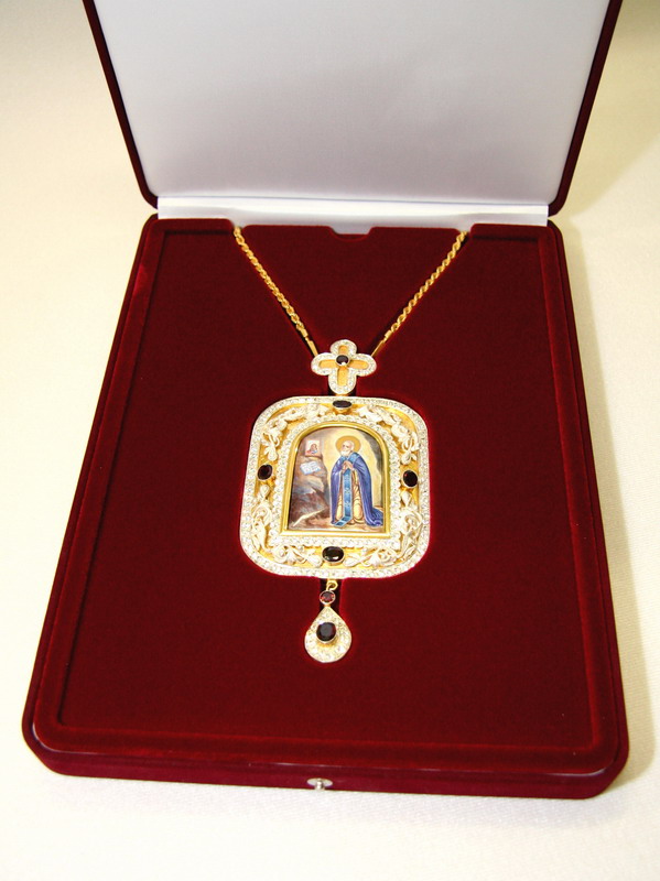 Футляр флокированный (220х300х50 мм) под иконку на цепочке