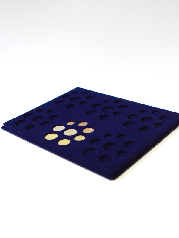  Планшет S (234х296х12 мм) для наборов монет Евро (Euro). Вид 2, тёмно-синий