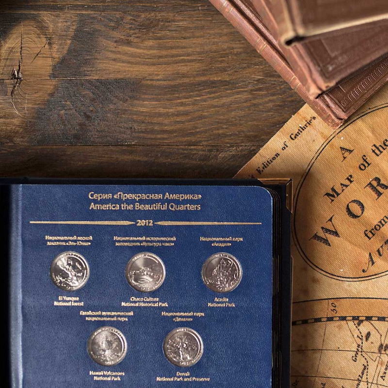 Альбом для памятных монет США номиналом 25 центов, «Прекрасная Америка» (2010-2021). Альбо Нумисматико, 034-13-06