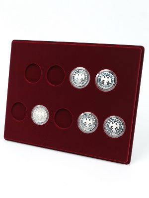 Планшет S (234х296х12 мм) для монет в капсулах d-44 мм (9 ячеек)