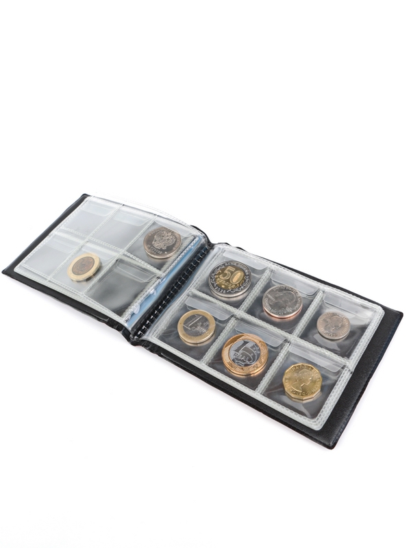 Карманный монетный альбом 138х99х18 мм для размещения 60 монет, горизонтальный