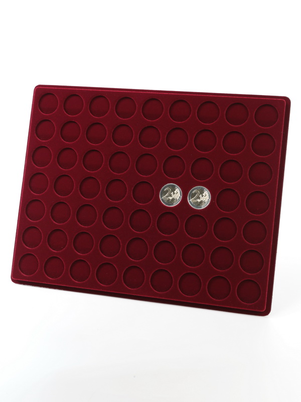Планшет S (234х296х12 мм) для монет 2 Евро (63 ячейки)