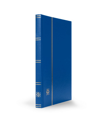 Альбом для марок (кляссер BASIC). A4. 16 листов (32 страницы) из чёрного картона с промежуточными листами из пергамина. Синий. Leuchtturm, 337308